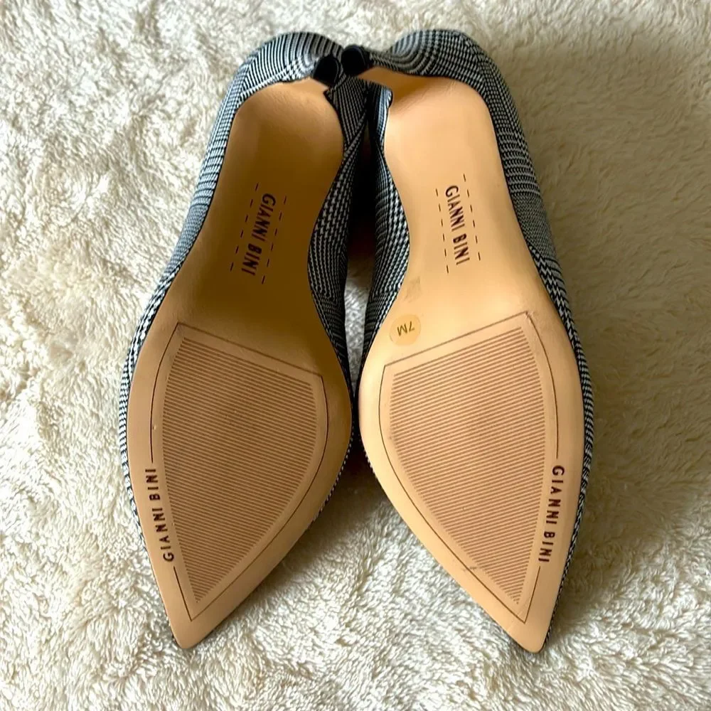 Gianni Bini Houndstooth Black and White 4 Inch Heels Women’s 7 Medium